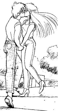 Le baiser final du manga, mais cette fois sur les marches du grand escalier.